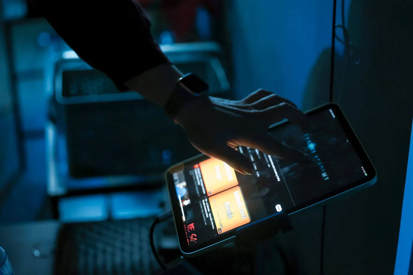 Picking a song on the room tablet