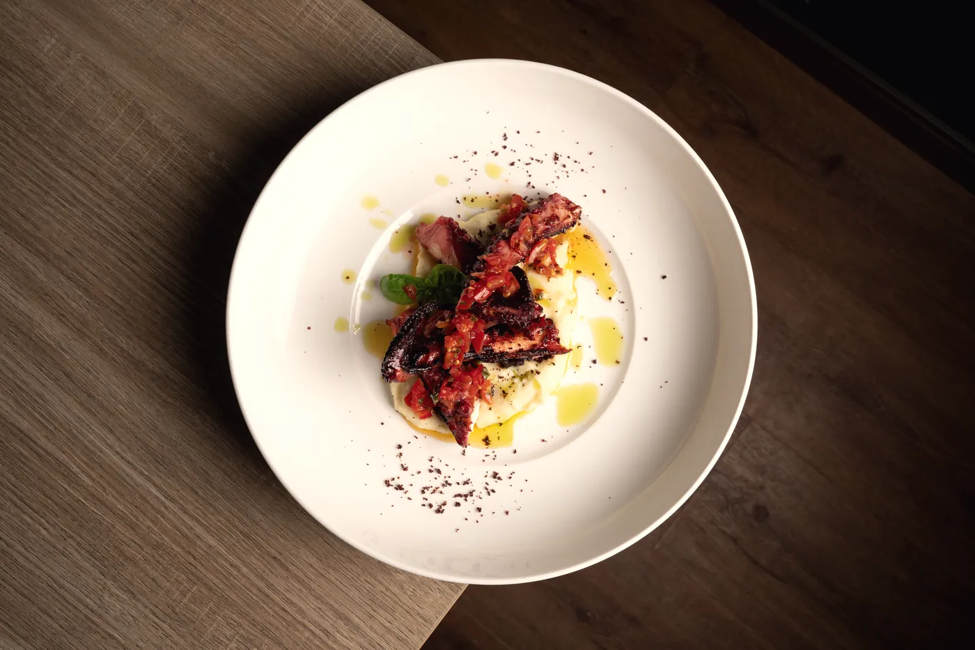 Polpo su crema di patate